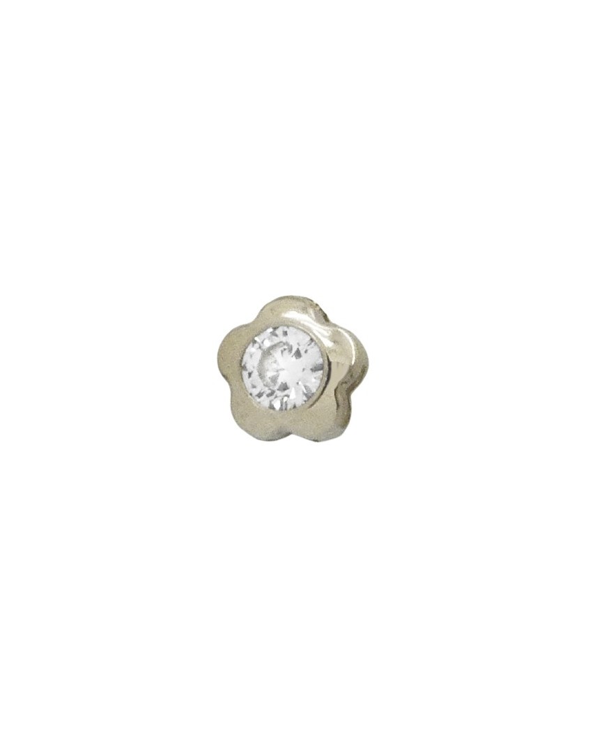 COLGANTE ORO BLANCO MARGARITA CIRCONITA 4MM.