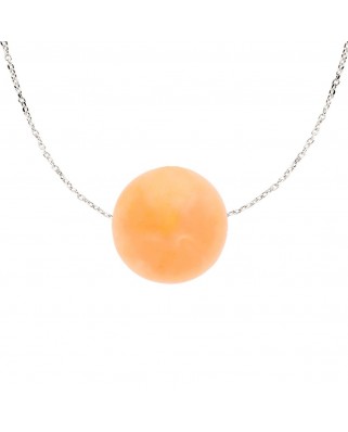 COLGANTE ORO ROSA BOLA LISA PASADA 8MM CADENA 45CM