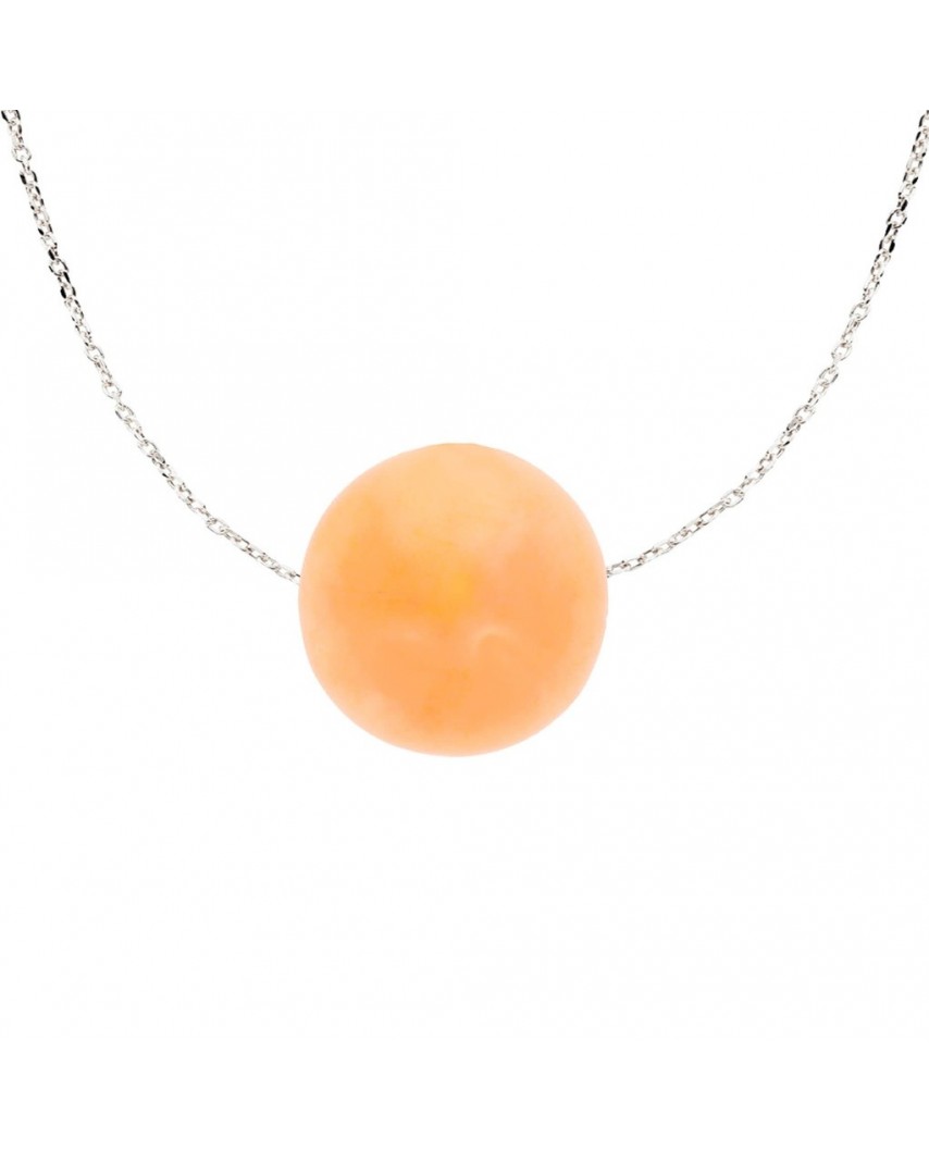 COLGANTE ORO ROSA BOLA LISA PASADA 8MM CADENA 45CM