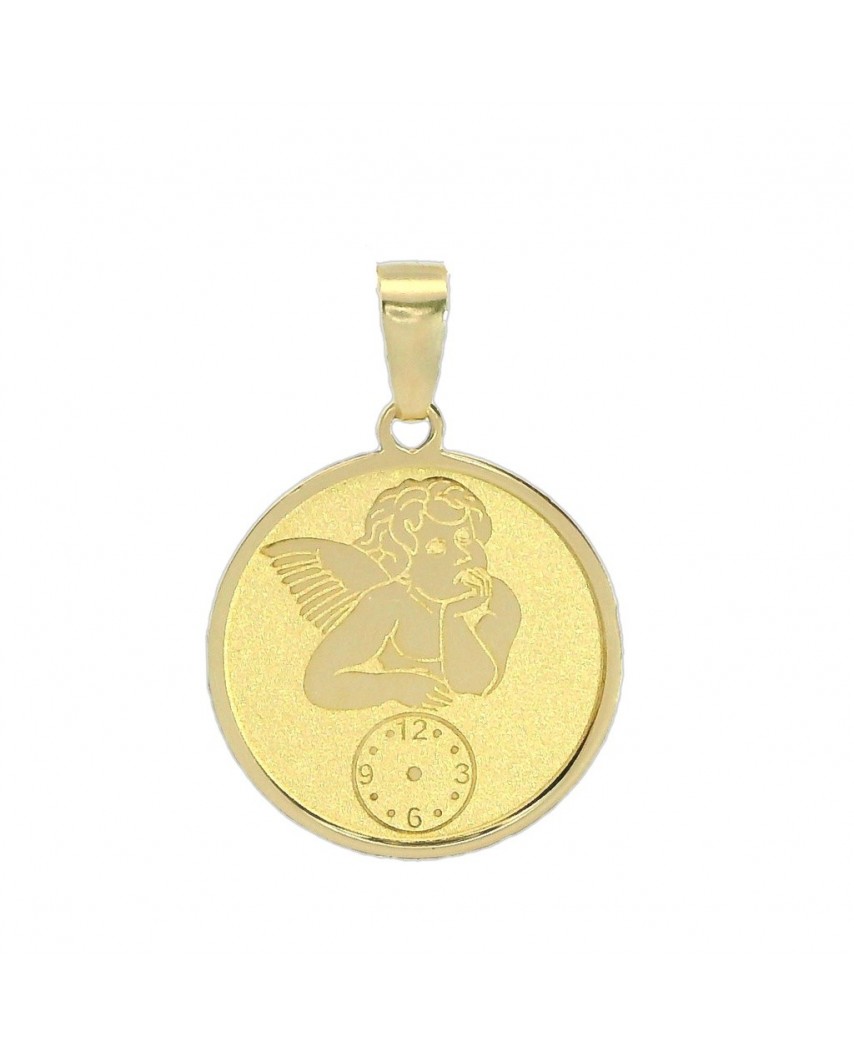 COLGANTE REDONDO ANGELITO BURLON CON  RELOJ 14 MM