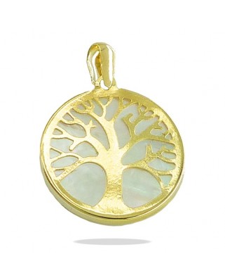 COLGANTE REDONDO ARBOL DE LA VIDA CON  NACAR .16MM