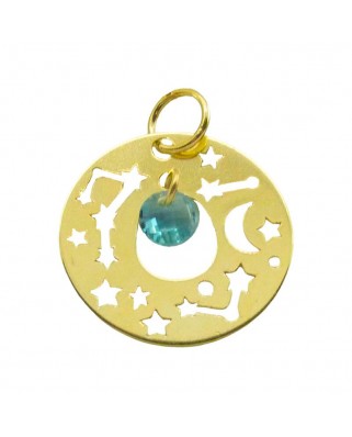 COLGANTE REDONDO CONSTELACION 16MM PIEDRA DE COLOR.