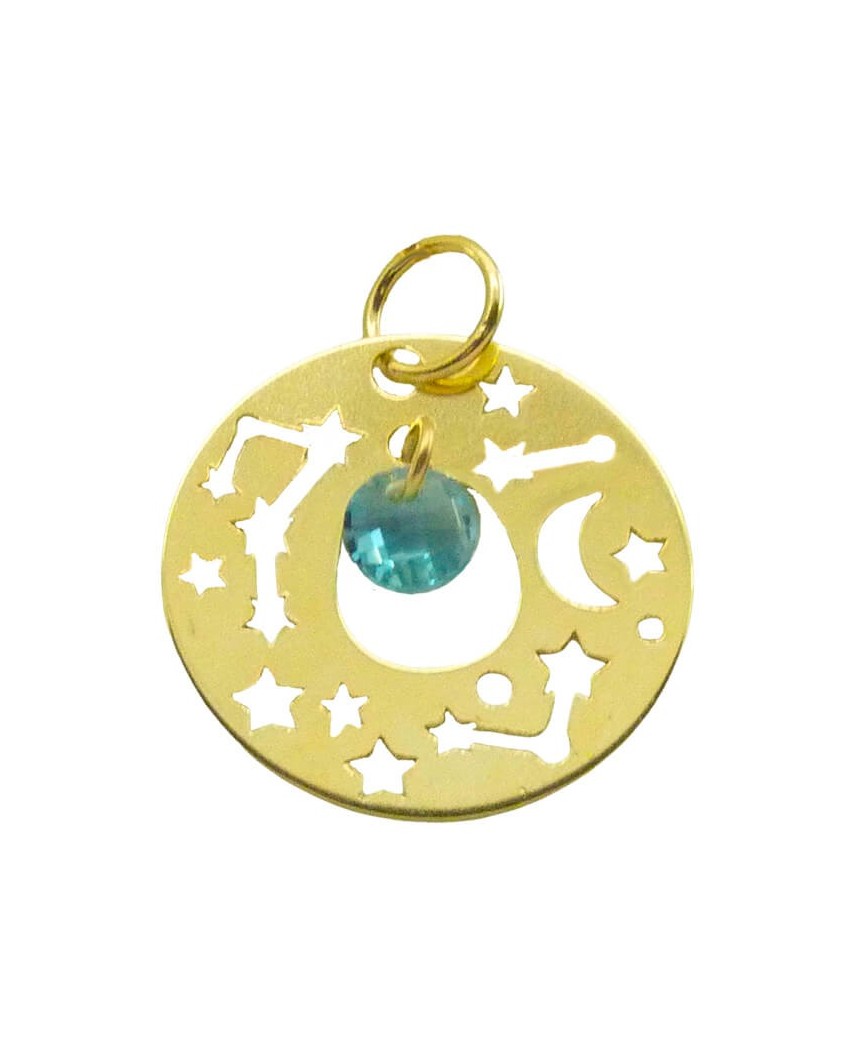 COLGANTE REDONDO CONSTELACION 16MM PIEDRA DE COLOR.