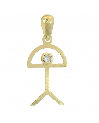 COLGANTE SILUETA INDALO  17x10MM CON CIRCONITA