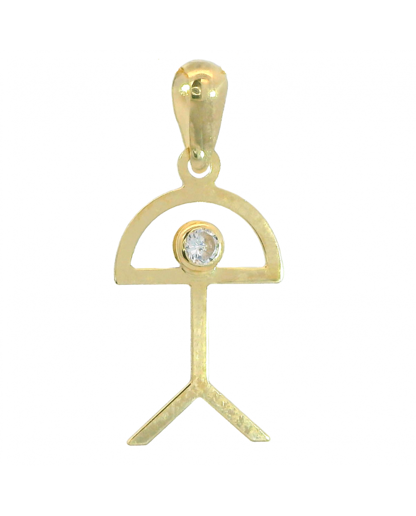 COLGANTE SILUETA INDALO  17x10MM CON CIRCONITA