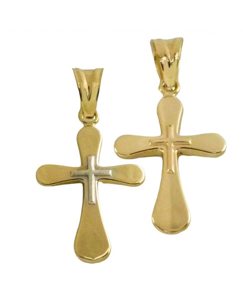 CRUZ  SIN CRISTO 25x15MM.BICOLOR