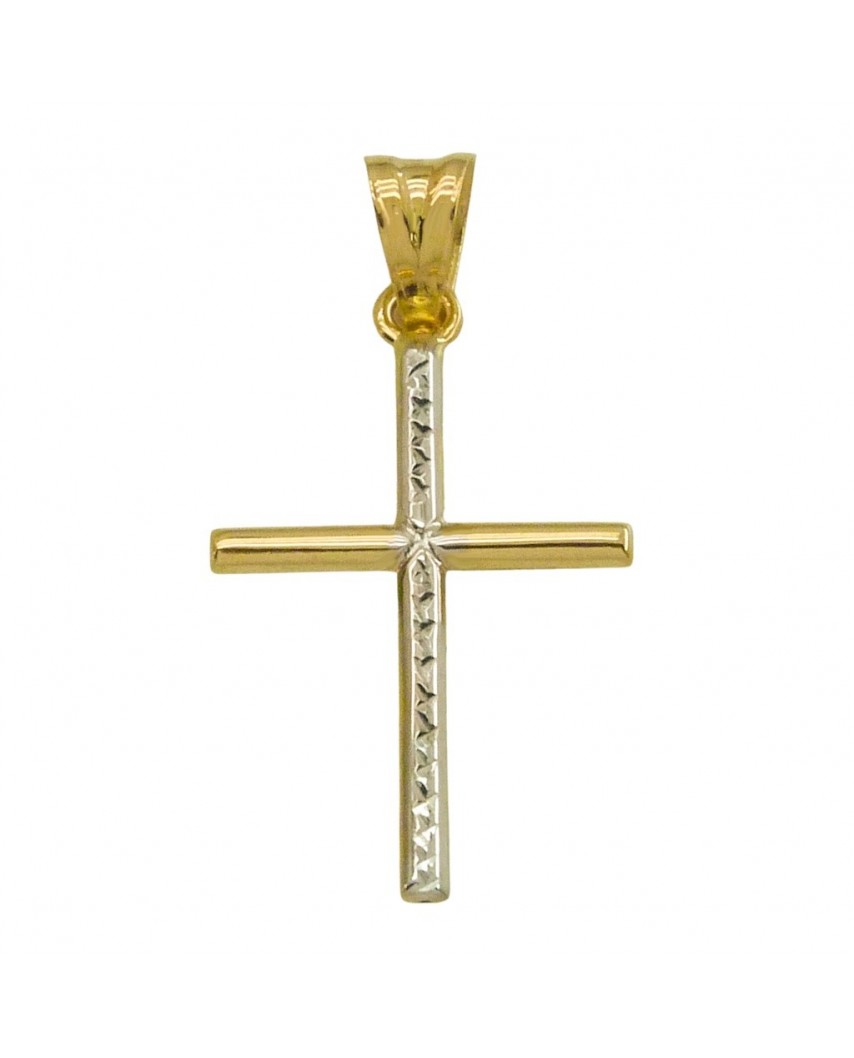 CRUZ  SIN CRISTO 27x17MM.BICOLOR