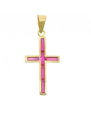 CRUZ 6 BARRETA 4x1.5MM COLOR RUBI 19X10MM