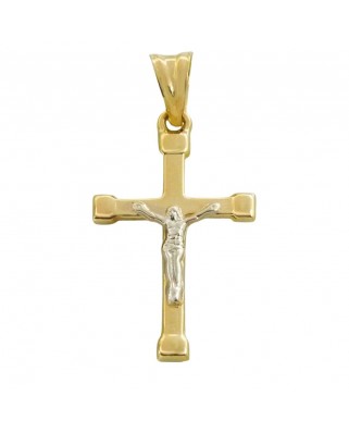 CRUZ CON CRISTO 28x17MM.BICOLOR
