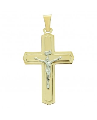 CRUZ CON CRISTO 37x24MM BICOLOR