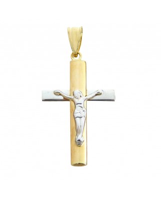 CRUZ CON CRISTO BICOLOR 30x18MM