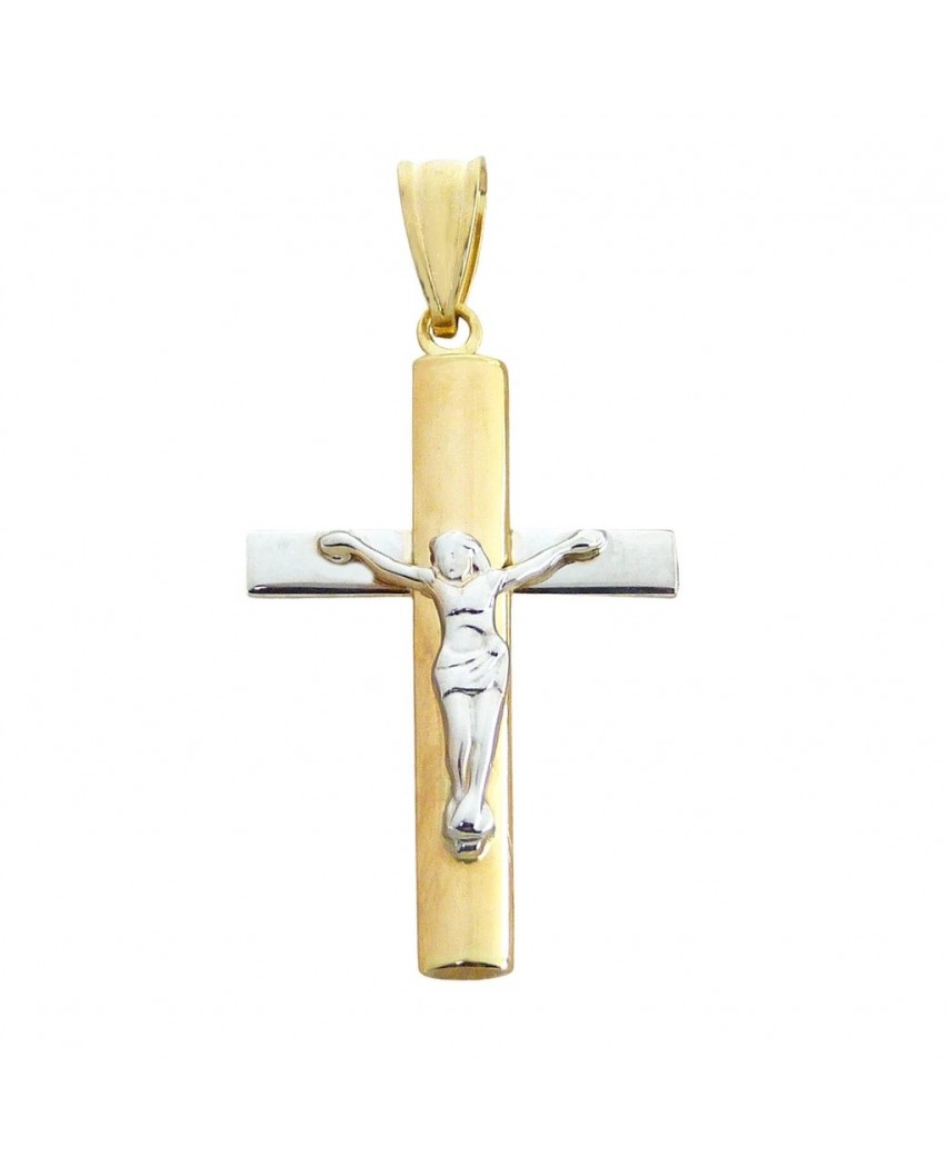 CRUZ CON CRISTO BICOLOR 30x18MM