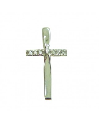 CRUZ ORO BLANCO 14x13MM 6BRILLANTES 0.018 CT TW H-SI