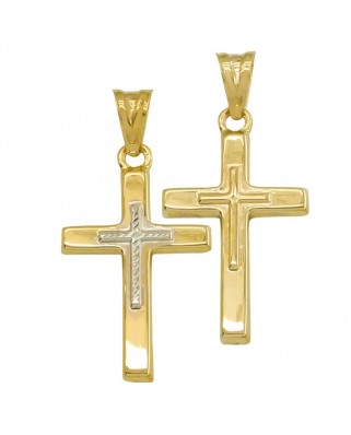 CRUZ SIN CRISTO 29x17MM.BICOLOR