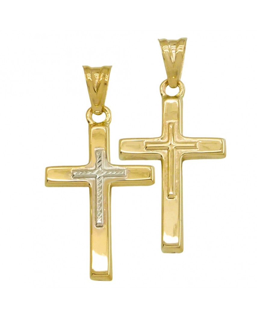 CRUZ SIN CRISTO 29x17MM.BICOLOR