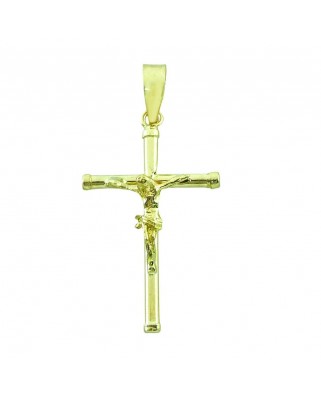 CRUZ TUBO CON CRISTO 25x13x1.5MM CON TAPON