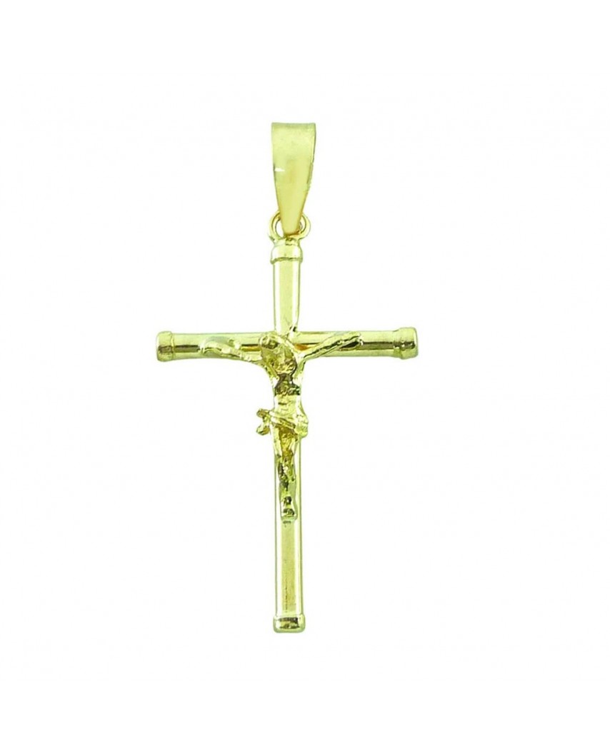 CRUZ TUBO CON CRISTO 25x13x1.5MM CON TAPON