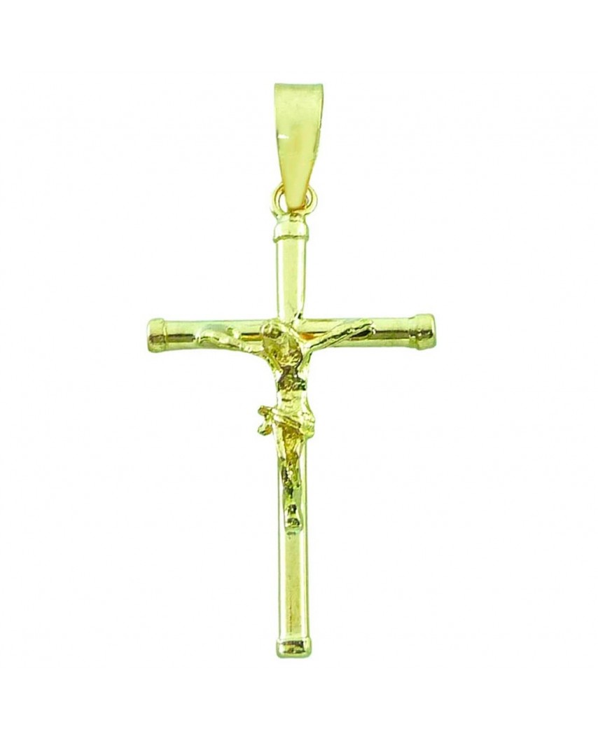 CRUZ TUBO CON CRISTO 27x16x1.5MM CON TAPON