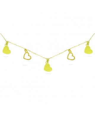 GARGANTILLA 2 CORAZONES CALADOS Y TRES LISOS DE 6MM.