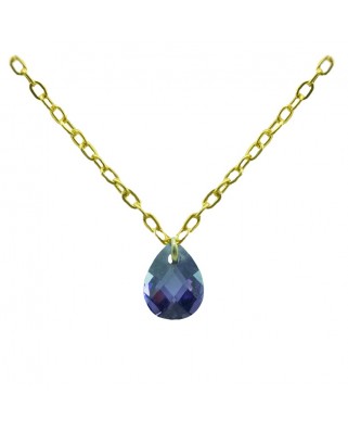 GARGANTILLA CIRCONITA PERA 7x5MM COLOR AMATISTA.45CM.