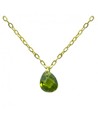 GARGANTILLA CIRCONITA PERA 7x5MM COLOR OLIVINA
