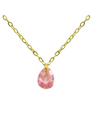GARGANTILLA CIRCONITA PERA 7x5MM COLOR ROSA