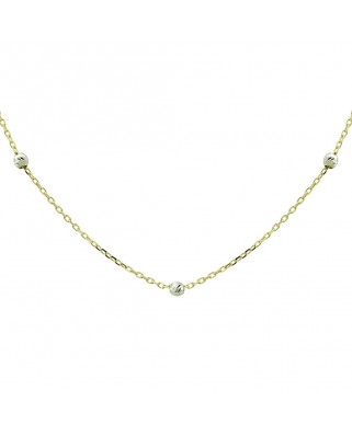 GARGANTILLA CON BOLAS TALLADAS DE ORO BLANCO.