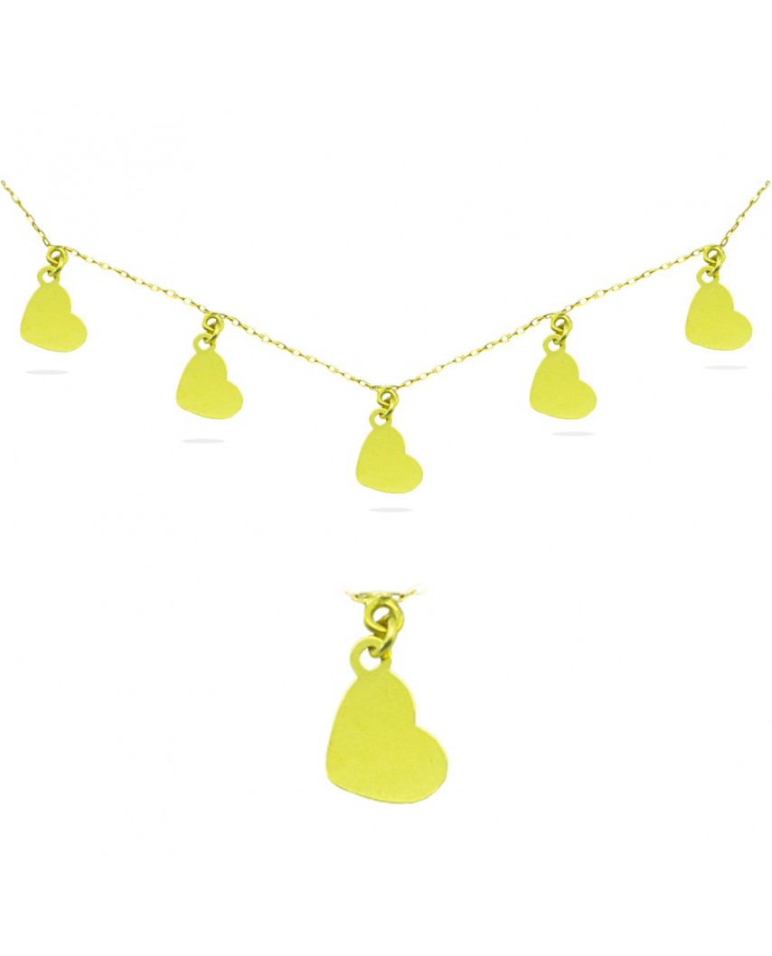 GARGANTILLA CORAZONES 6MM LISOS 45CM