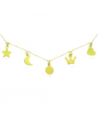 GARGANTILLA ESTRELLA-LUNA-DISCO-CORONA-CORAZON