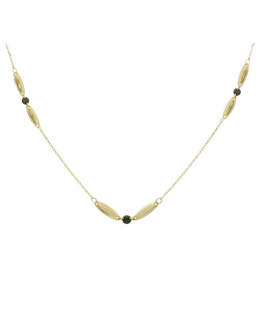 GARGANTILLA OVALES Y DISCOS NEGROS.