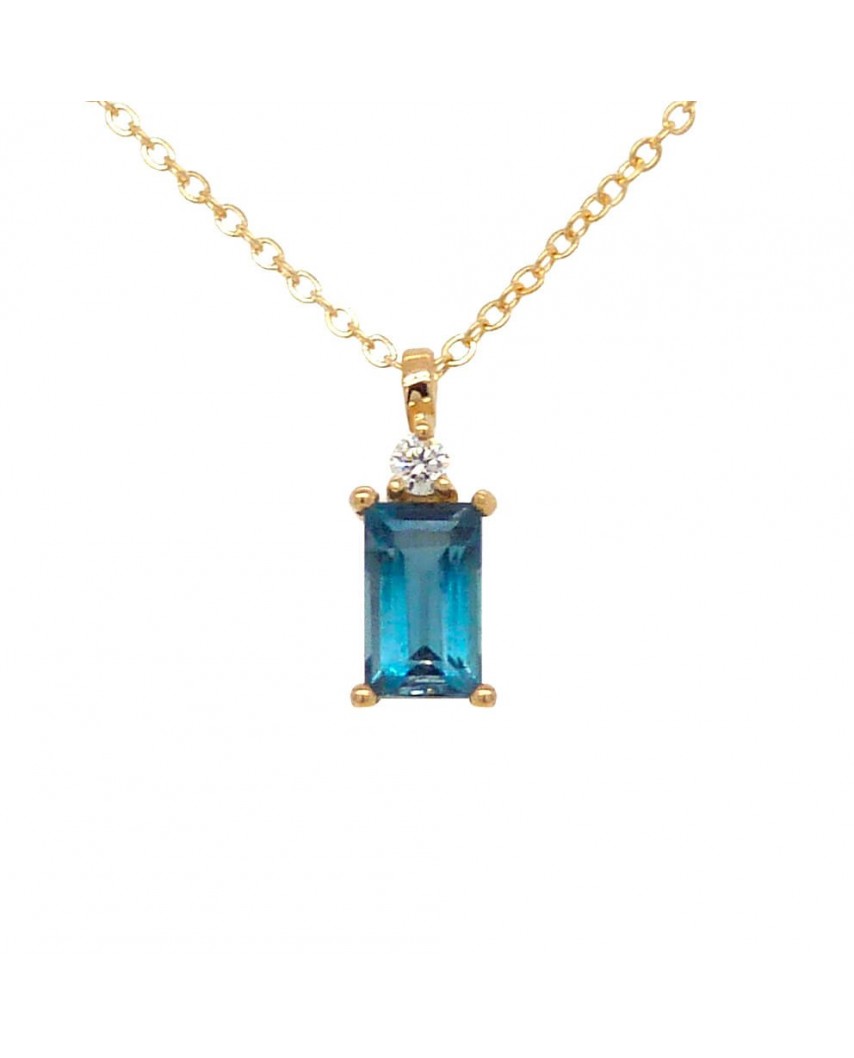 GARGANTILLA TOPACIO LONDON BLUE BAGUETTE 5x3MM.