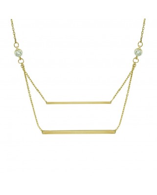 GARGANTILLA TUBOS CUADRADOS Y CIRCONITAS.