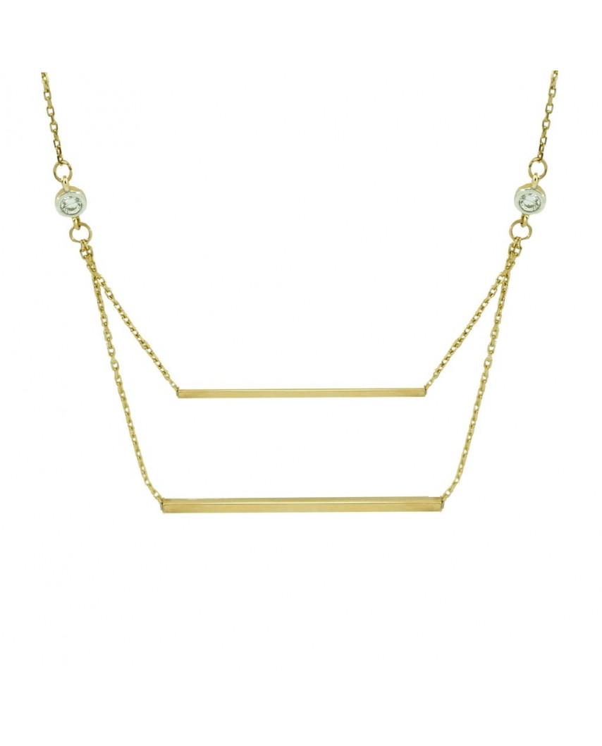 GARGANTILLA TUBOS CUADRADOS Y CIRCONITAS.