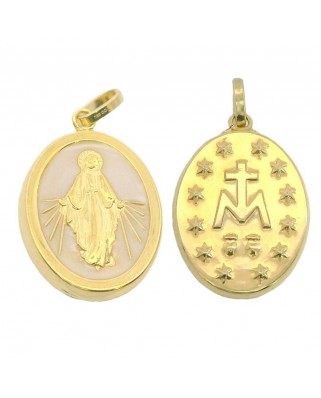 MEDALLA VIRGEN MILAGROSA OVAL  CON NÁCAR 21MM.