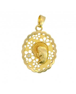 MEDALLA VIRGEN NIÑA CALADA 16x12 MM  OVAL