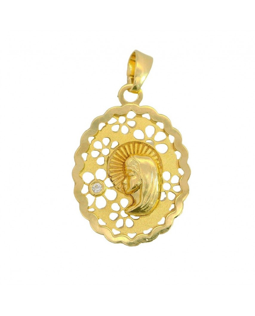 MEDALLA VIRGEN NIÑA CALADA 16x12 MM  OVAL