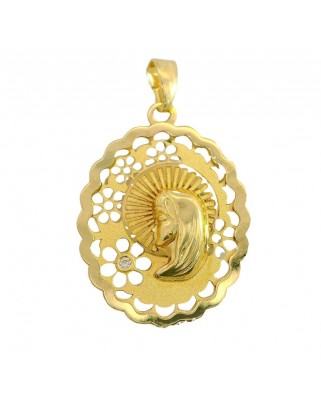 MEDALLA VIRGEN NIÑA CALADA 18X15 MM  OVAL