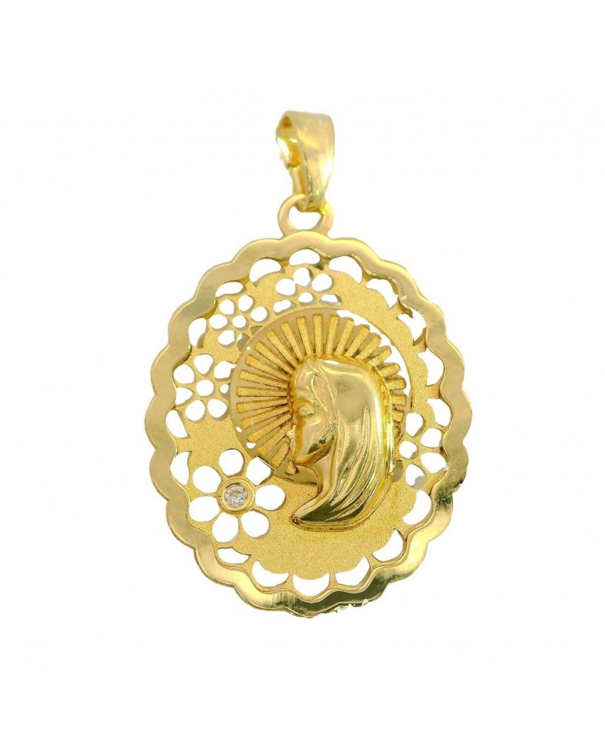 MEDALLA VIRGEN NIÑA CALADA 18X15 MM  OVAL