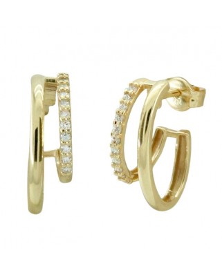 MEDIOS AROS CON CIRCONITAS.15x4MM.PRESION.