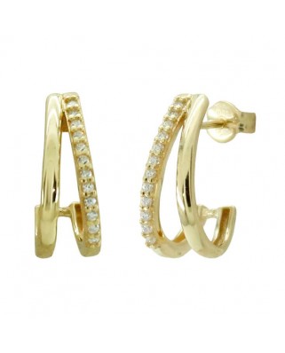 MEDIOS AROS CON CIRCONITAS.15x5MM.PRESION