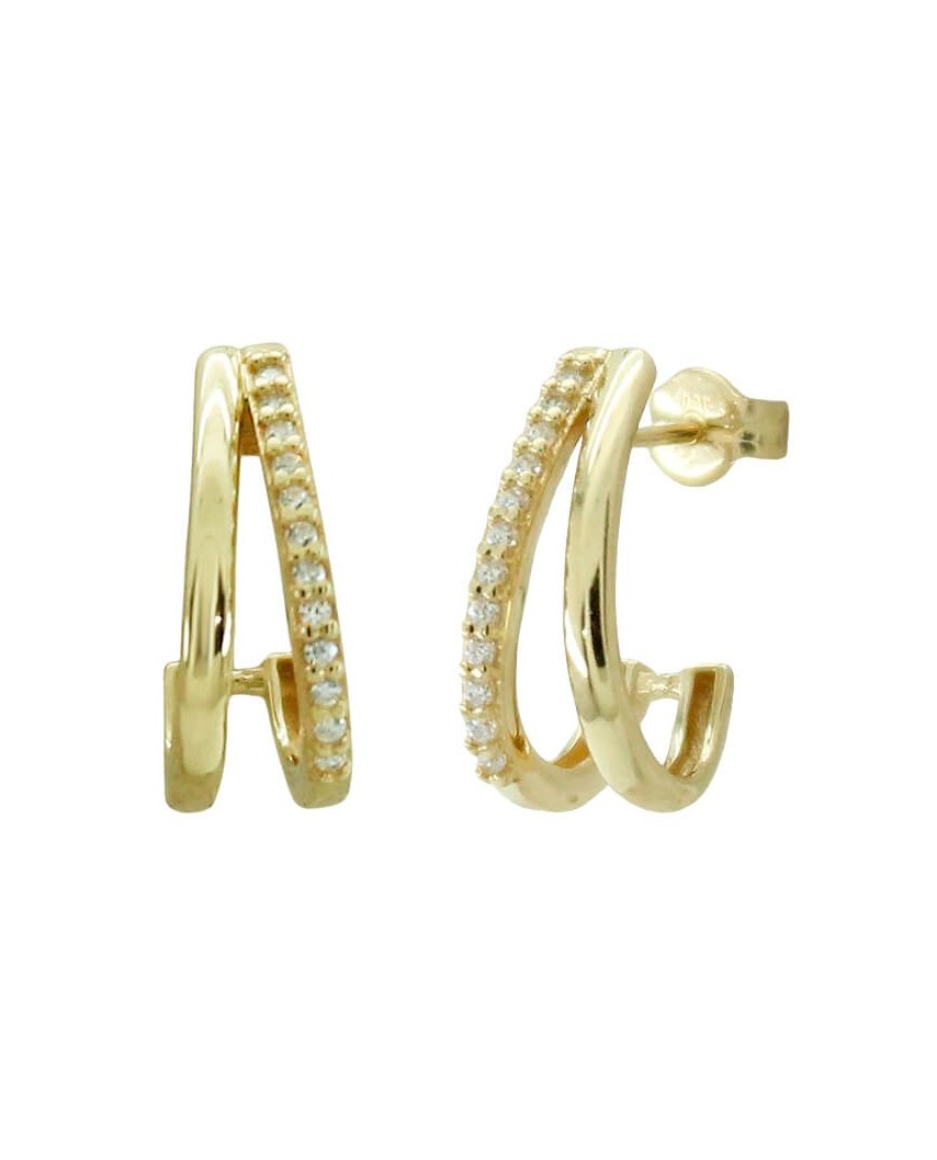 MEDIOS AROS CON CIRCONITAS.15x5MM.PRESION