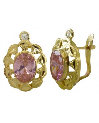 PEND.CUBANA 8*6MM TOPE ROSA CATALAN 16X12MM.