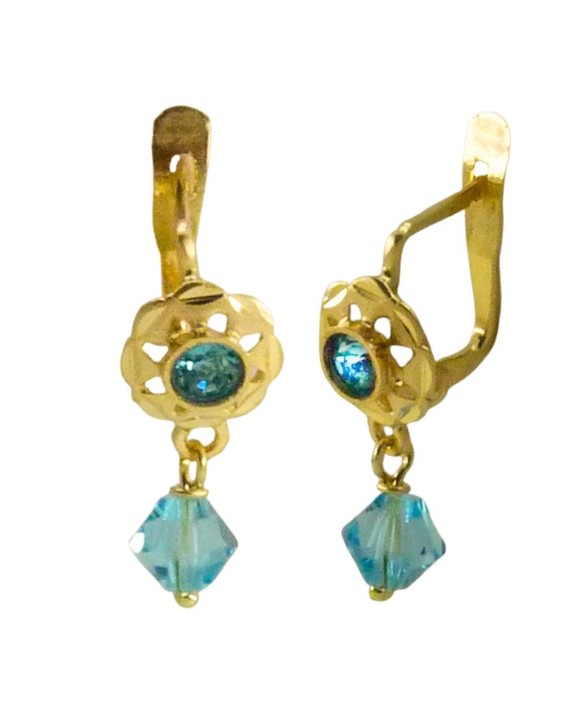 PEND.CUBANA BOLA CRISTAL AZUL 4MM CATALAN