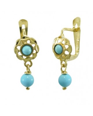 PEND.CUBANA BOLA TURQUESA CATALAN 15MM.