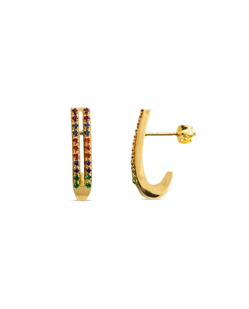 PEND.DOBLE ARO PIEDRAS COLOR 15MM PRESION