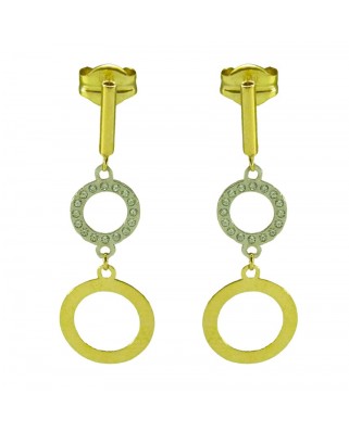 PEND.DOBLE REDONDO PIEDRAS 25MM PRESION