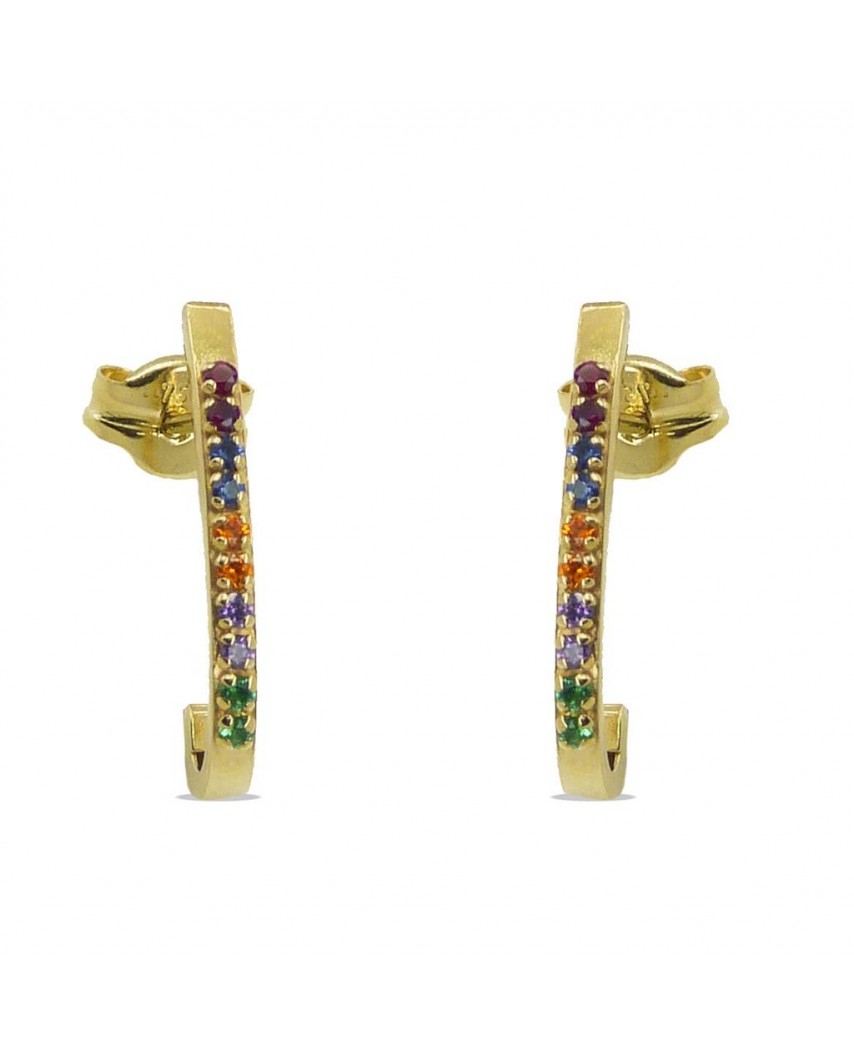 PEND.MEDIO ARO PIEDRAS COLOR 15MM PRESION
