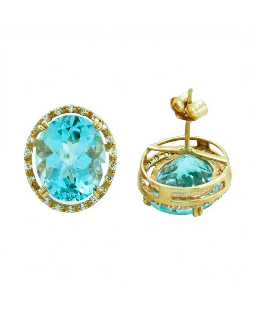 PEND.TOPACIO AZUL Y CIRCONITAS 12*8MM