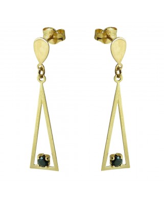 PEND.TRIANGULO GOTA NEGRO 30MM PRESION OA