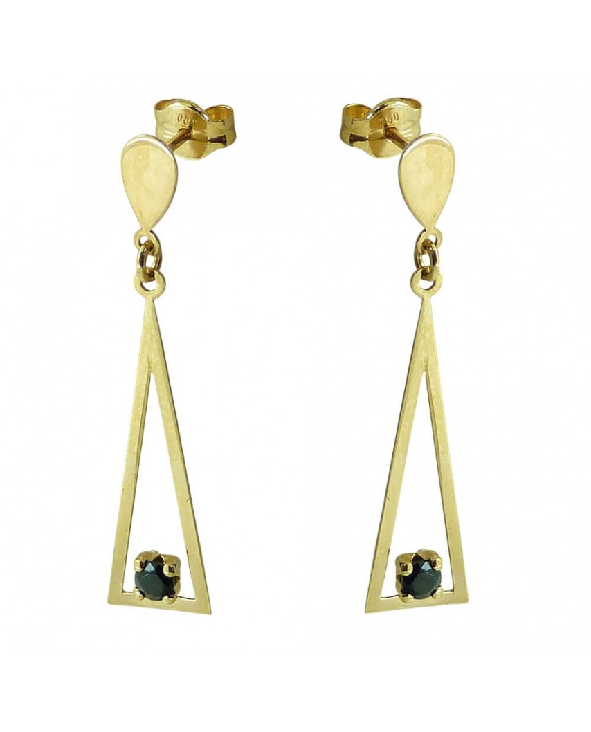 PEND.TRIANGULO GOTA NEGRO 30MM PRESION OA